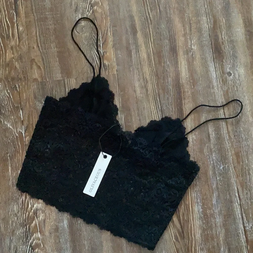 Olivaceous Black Lace Intimate Crop Tank Top - Picture 3 of 3